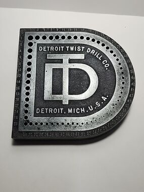 Vintage Black & Silver Metal Drill Template